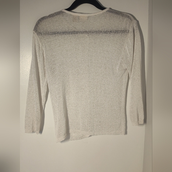 White Button-Up Cardigan Size Xs #471 - Picture 2 of 2